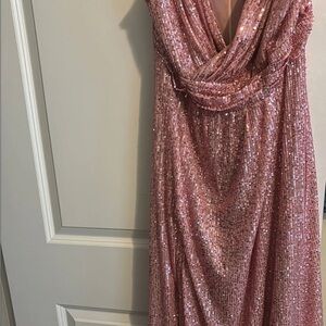 Elegant Pink Sequin Gown